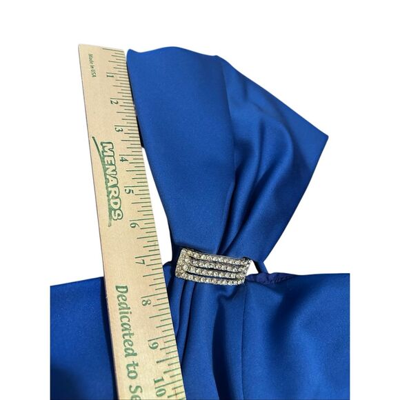 Darcy Royal Blue Peplum Sheath Dress Rhinestone Cocktail Party Sz 11/12 - Picture 14 of 14